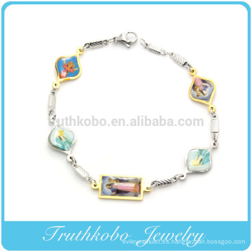 TKB-B0095 Italian Charm Pendant Saints Medalla 18 imágenes en color Pulsera